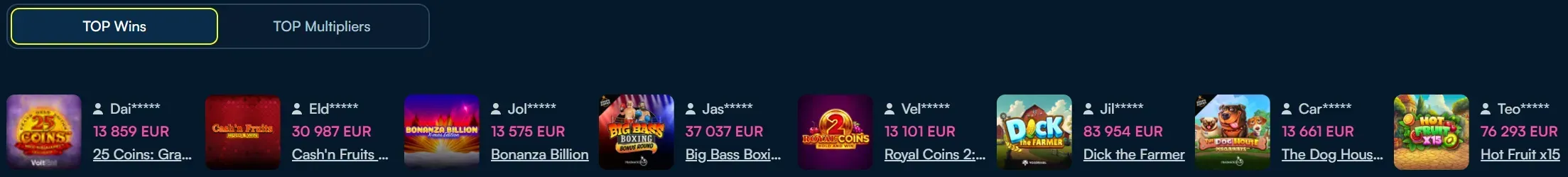 Axbet Casino top wins